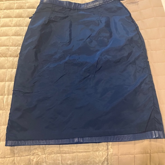 Blue Leather Skirt - Picture 7 of 8